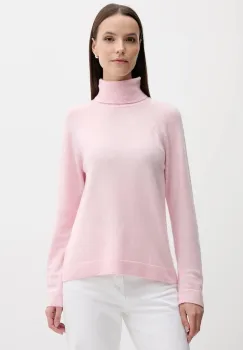 United Colors of Benetton pulover din amestec de lana culoarea roz, light, cu guler, 1035D2551 imagine