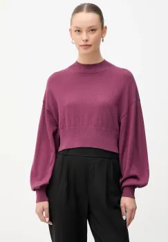 United Colors of Benetton pulover din amestec de lana culoarea violet, light, cu turtleneck, 1Y6SD2041 imagine