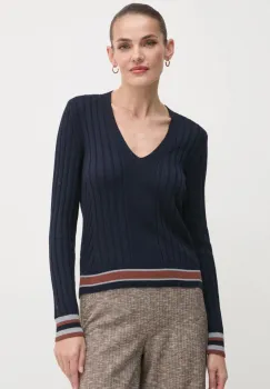 United Colors of Benetton pulover din amestec de lana femei, culoarea albastru marin, 1281E4029 imagine