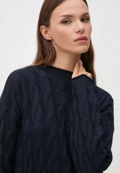 United Colors of Benetton pulover din amestec de lana femei, culoarea albastru marin, 1335D2467 imagine