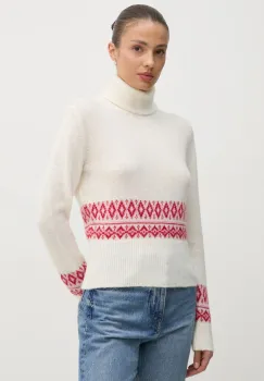 United Colors of Benetton pulover din amestec de lana femei, culoarea bej, 1126E203J imagine