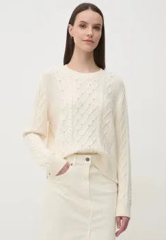 United Colors of Benetton pulover din amestec de lana femei, culoarea bej, 1QCSD10CC imagine