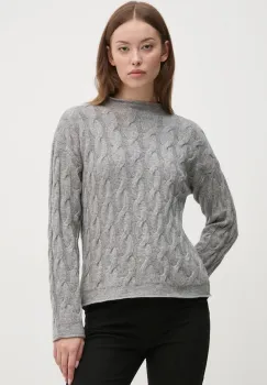 United Colors of Benetton pulover din amestec de lana femei, culoarea gri, 1335D2467 imagine