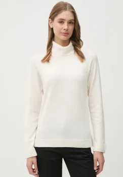 United Colors of Benetton pulover din amestec de lana femei, culoarea gri, light, cu guler, 1035D2551 imagine