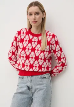 United Colors of Benetton pulover din amestec de lana femei, culoarea rosu, 1032E10BI imagine