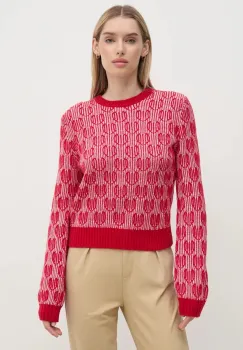 United Colors of Benetton pulover din amestec de lana femei, culoarea rosu, 1435E10BO imagine