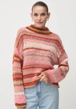 United Colors of Benetton pulover din amestec de lana femei, culoarea roz, cu turtleneck, 1060D203C imagine