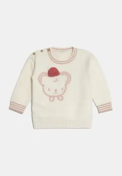 United Colors of Benetton pulover din amestec de lana pentru bebelusi culoarea bej, 1WUAB1012 imagine