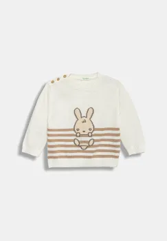 United Colors of Benetton pulover din amestec de lana pentru bebelusi culoarea bej, light, 10F4B101H imagine