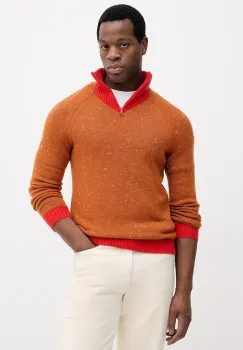 United Colors of Benetton pulover din amestec de lana x Stranger Things culoarea portocaliu, cu turtleneck, 1WPNK2020 imagine