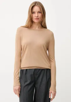 United Colors of Benetton pulover din amestec de matase femei, culoarea bej, light, 1ZRED10CP imagine