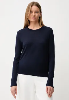 United Colors of Benetton pulover din amestec de matase femei, culoarea bleumarin, light, 1ZRED10CP imagine