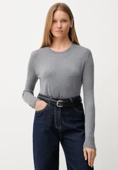 United Colors of Benetton pulover din amestec de matase femei, culoarea gri, light, 1ZRED10CP imagine
