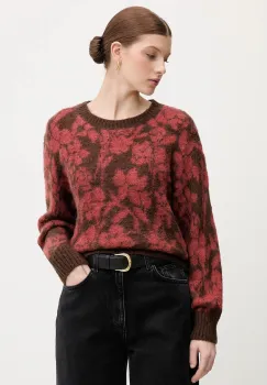 United Colors of Benetton pulover din amestec de mohair culoarea bordo, 1VAAE10F3 imagine