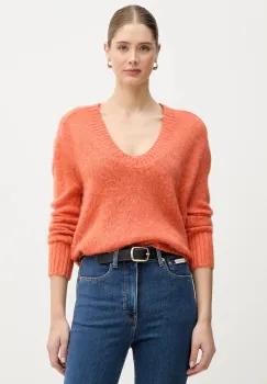 United Colors of Benetton pulover din amestec de mohair culoarea portocaliu, 1VAAD10EX imagine