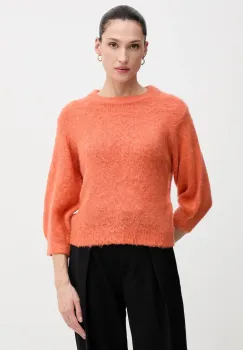 United Colors of Benetton pulover din amestec de mohair culoarea portocaliu, 1VAAD10F4 imagine