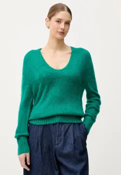United Colors of Benetton pulover din amestec de mohair culoarea verde, 1VAAD10EX imagine