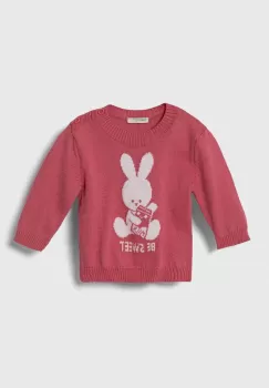 United Colors of Benetton pulover din bumbac pentru bebelusi culoarea roz, light imagine