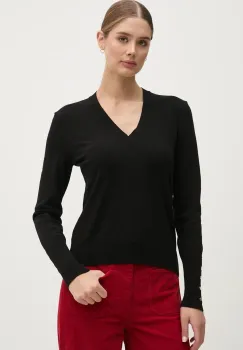 United Colors of Benetton pulover femei, culoarea negru, light, 104HD402A imagine