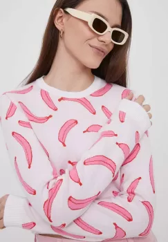 United Colors of Benetton pulover femei, culoarea roz, light imagine