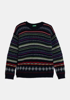 United Colors of Benetton pulover pentru copii din amestec de lana culoarea albastru marin, 1076Q107J imagine