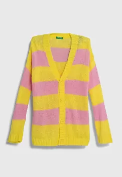 United Colors of Benetton pulover pentru copii din amestec de lana culoarea galben imagine
