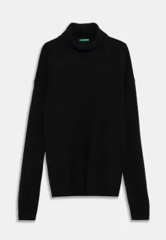 United Colors of Benetton pulover pentru copii din amestec de lana culoarea negru, 1032C200D imagine