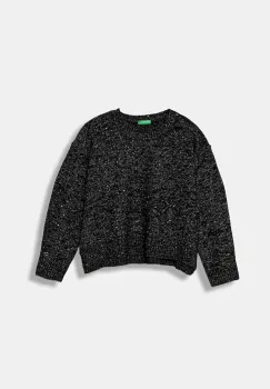United Colors of Benetton pulover pentru copii din amestec de lana culoarea negru, 1VPUC108V imagine
