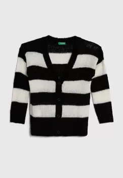 United Colors of Benetton pulover pentru copii din amestec de lana culoarea negru imagine