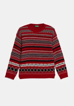 United Colors of Benetton pulover pentru copii din amestec de lana culoarea rosu, 1076Q107J imagine