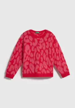 United Colors of Benetton pulover pentru copii din amestec de lana culoarea roz, light imagine