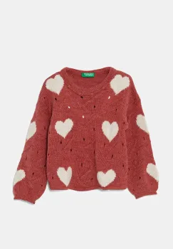 United Colors of Benetton pulover pentru copii din amestec de lana culoarea roz, light, 1076H102A imagine