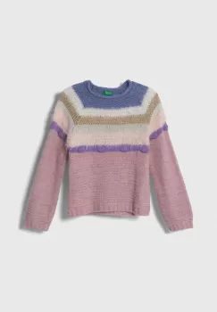 United Colors of Benetton pulover pentru copii din amestec de lana culoarea roz, light imagine