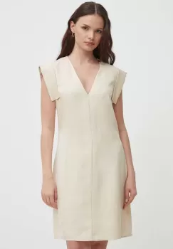 United Colors of Benetton rochie culoarea bej, mini, drept imagine