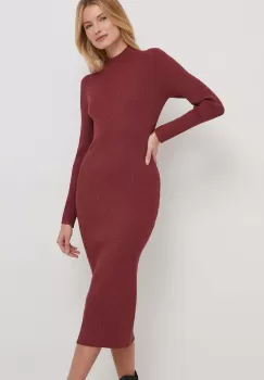 United Colors of Benetton rochie culoarea bordo, midi, mulata imagine