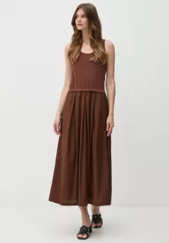 United Colors of Benetton rochie culoarea maro, maxi, evazati, 4VLDDV0AS imagine