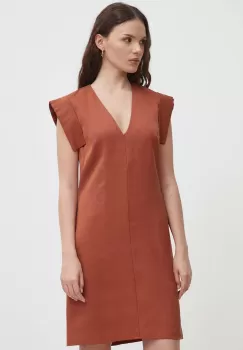 United Colors of Benetton rochie culoarea maro, mini, drept imagine