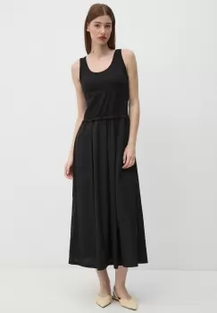United Colors of Benetton rochie culoarea negru, maxi, evazati, 4VLDDV0AS imagine