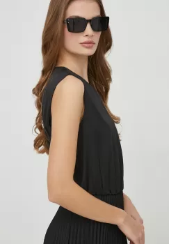 United Colors of Benetton rochie culoarea negru, midi, evazati imagine