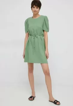 United Colors of Benetton rochie culoarea verde, mini, drept imagine