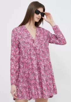 United Colors of Benetton rochie culoarea violet, mini, evazati imagine