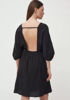 United Colors of Benetton rochie din bumbac culoarea negru, mini, evazati imagine