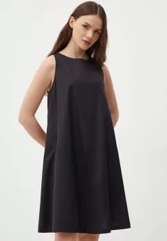 United Colors of Benetton rochie din bumbac culoarea negru, mini, evazati imagine