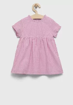 United Colors of Benetton rochie din bumbac pentru copii culoarea violet, mini, evazati imagine