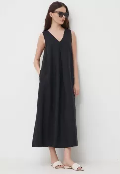 United Colors of Benetton rochie din in culoarea negru, maxi, evazati imagine