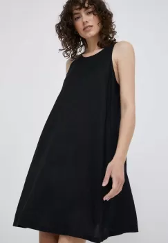 United Colors of Benetton rochie din in culoarea negru, mini, drept imagine