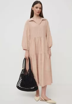 United Colors of Benetton rochie din in culoarea roz, maxi, evazati imagine