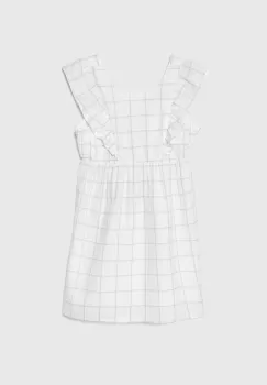 United Colors of Benetton rochie din in pentru copii culoarea alb, mini, evazati imagine