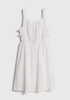 United Colors of Benetton rochie din in pentru copii culoarea alb, mini, evazati imagine