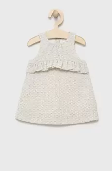 United Colors of Benetton rochie fete culoarea bej, midi, evazati imagine